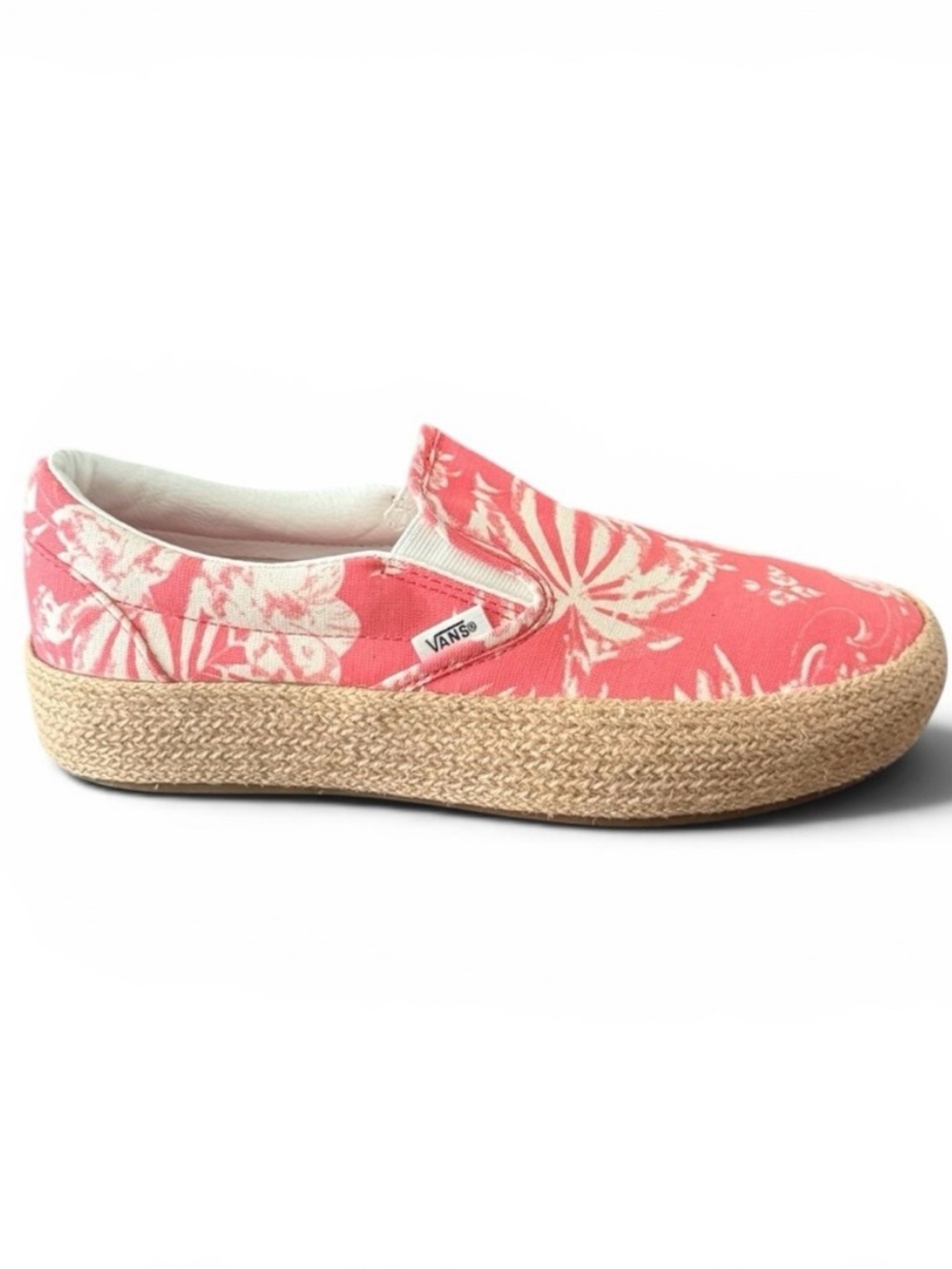 Vans Slip On Platform Espadrilles Deep Sea Coral Size 7.5 M